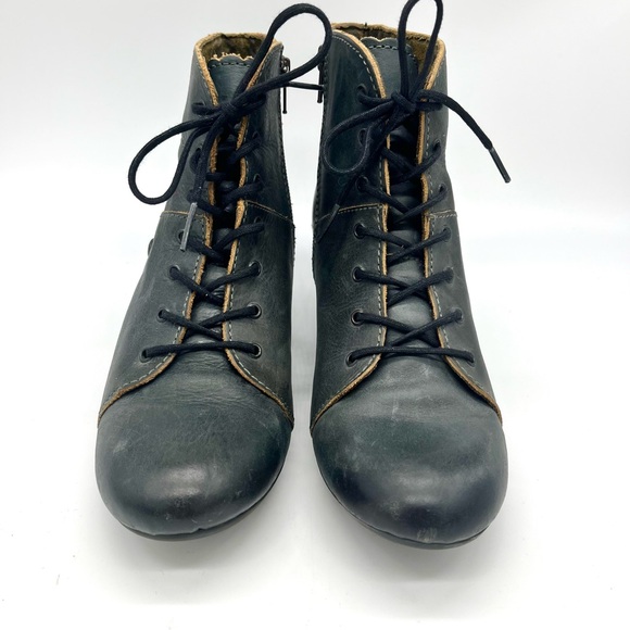 Fly London Dark Green Witchy Lace-Up Ankle Boots w Cone Heel Eu 39 (US 8-8.5) - Picture 3 of 10